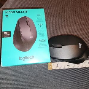 Logitech M330 Silent Wireless Mouse Black Teal Quiet Click USB Receiver